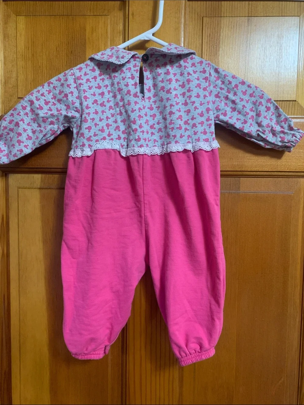 Pink and Gray Baby Mickey & Co. Onesie